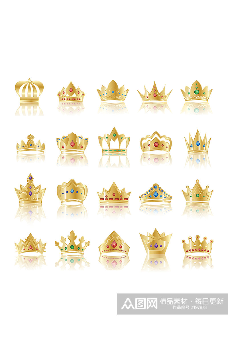 黄金皇冠贵族皇冠设计元素素材