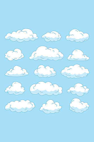 卡通云朵免扣云朵元素