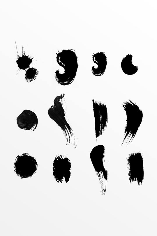 水墨笔刷笔触元素设计