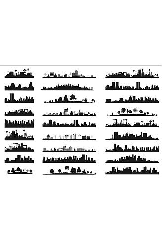 高楼大厦城市剪影矢量元素