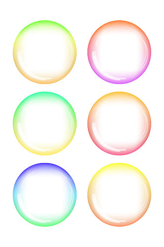 彩色渐变气泡元素设计