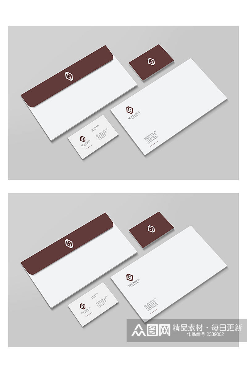 名片信封卡片vi样机智能贴图素材