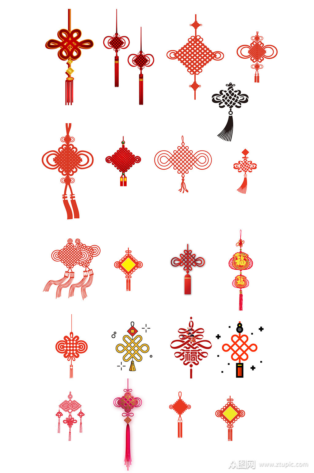 经典中国结免扣元素素材