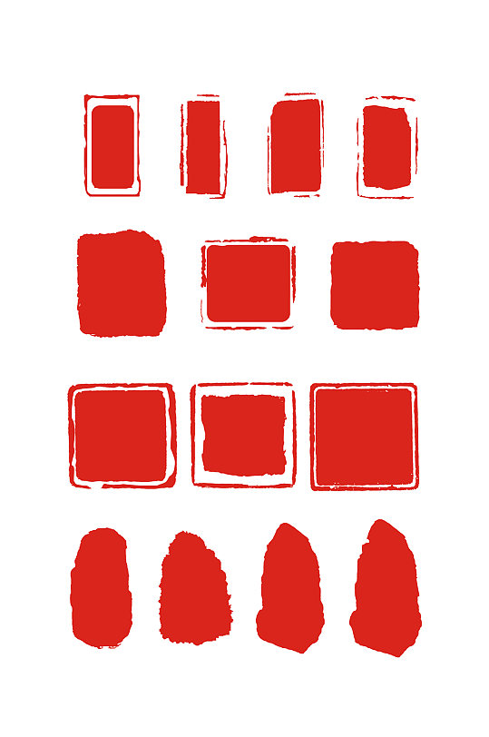 传统古典红色印章素材