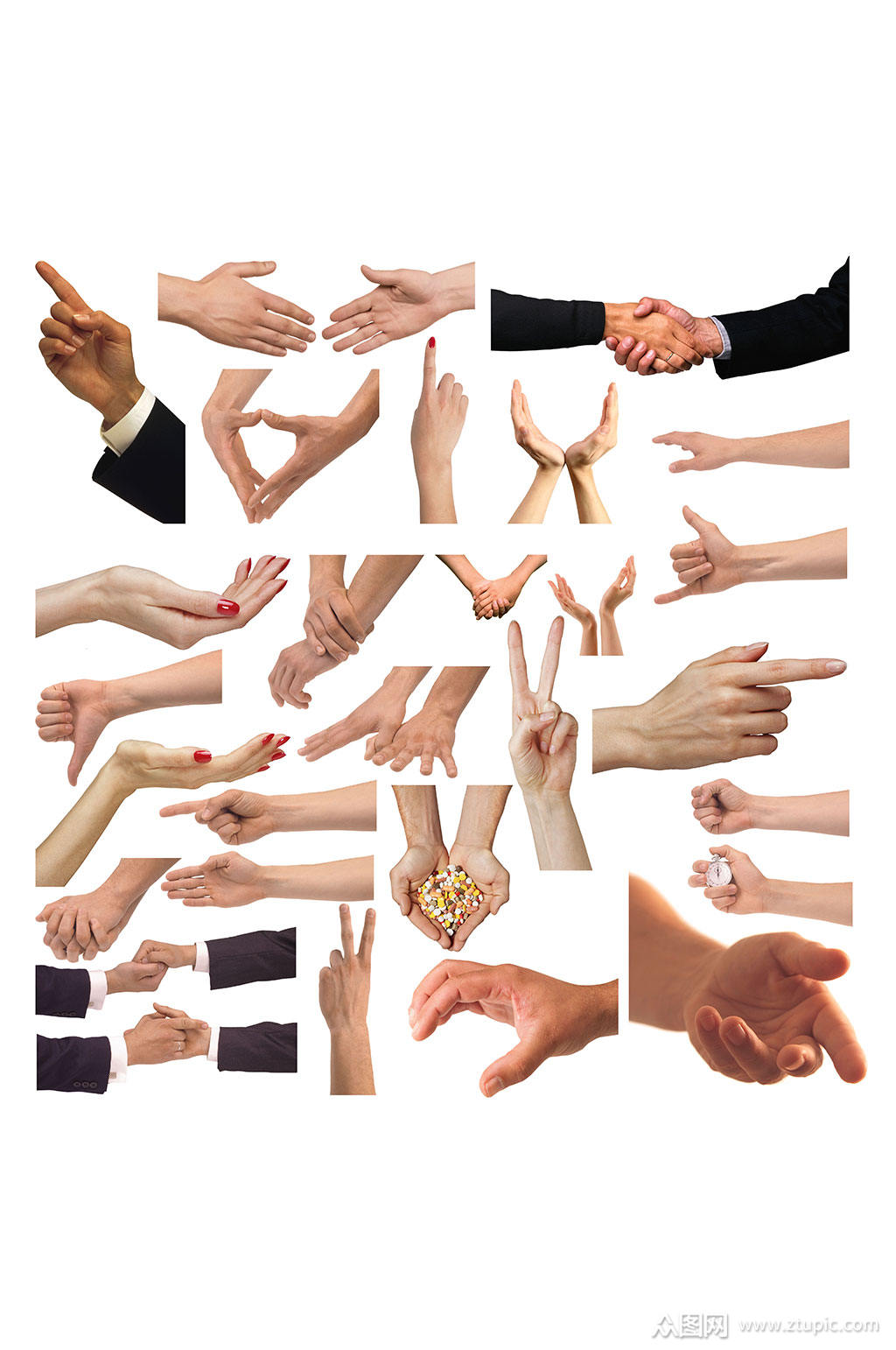 各种手势人物手部素材