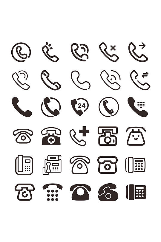 简约电话图标大全-众图网