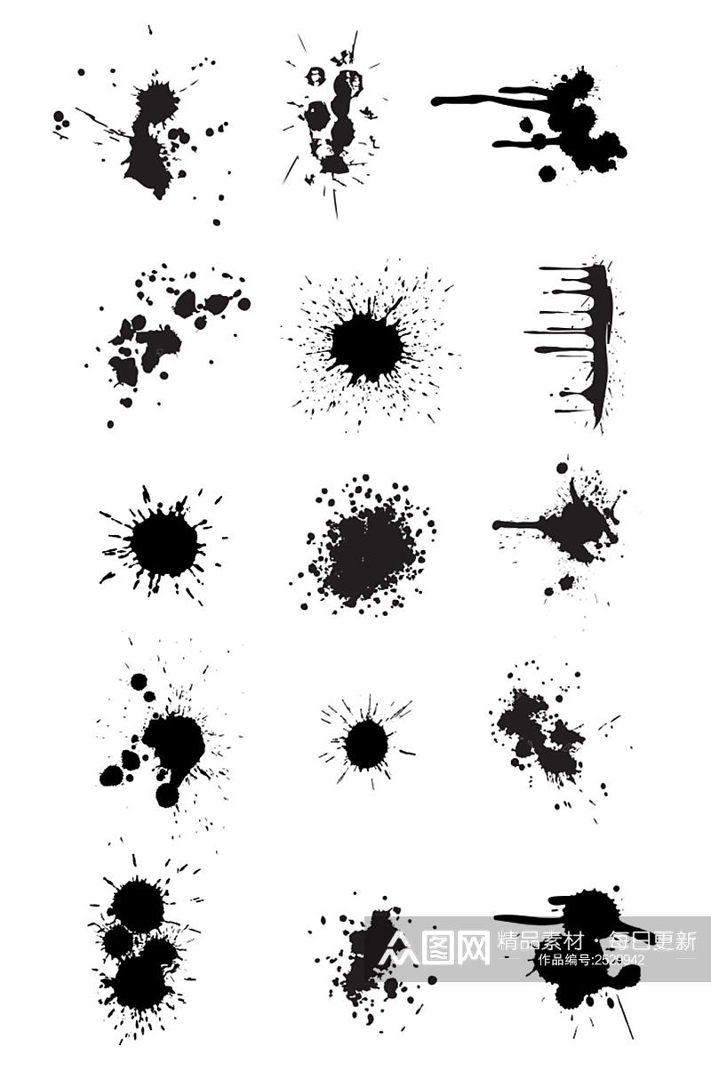 矢量喷洒墨溅素材素材