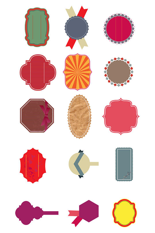 常用标签图标底纹素材-众图网