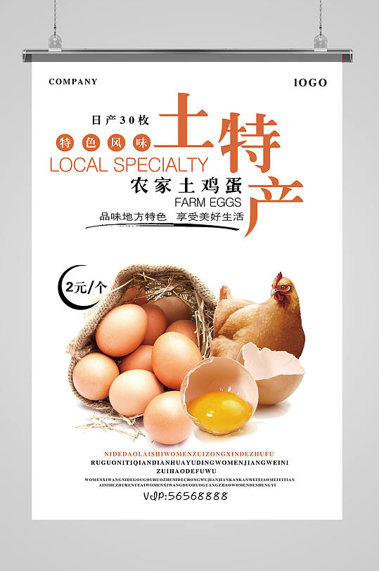 农家产品土鸡蛋海报设计