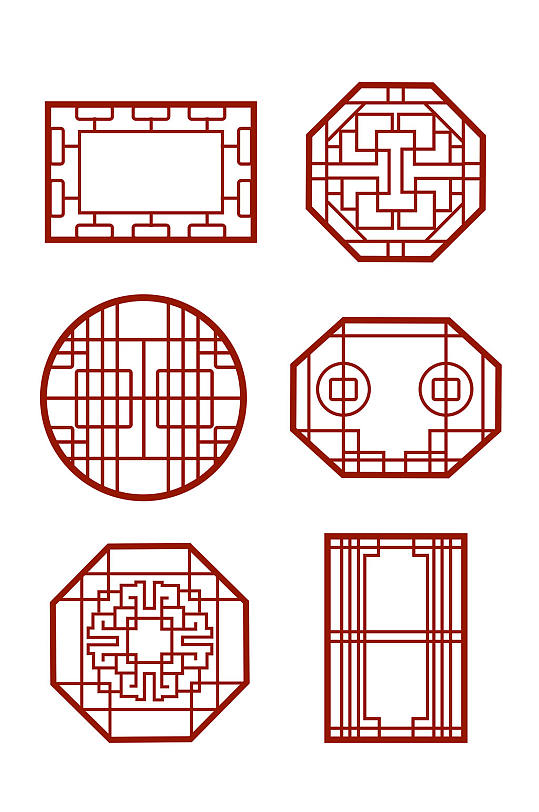 简约复古花窗设计素材