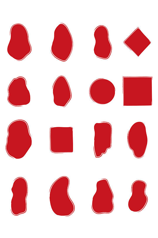 红色古典印章素材设计