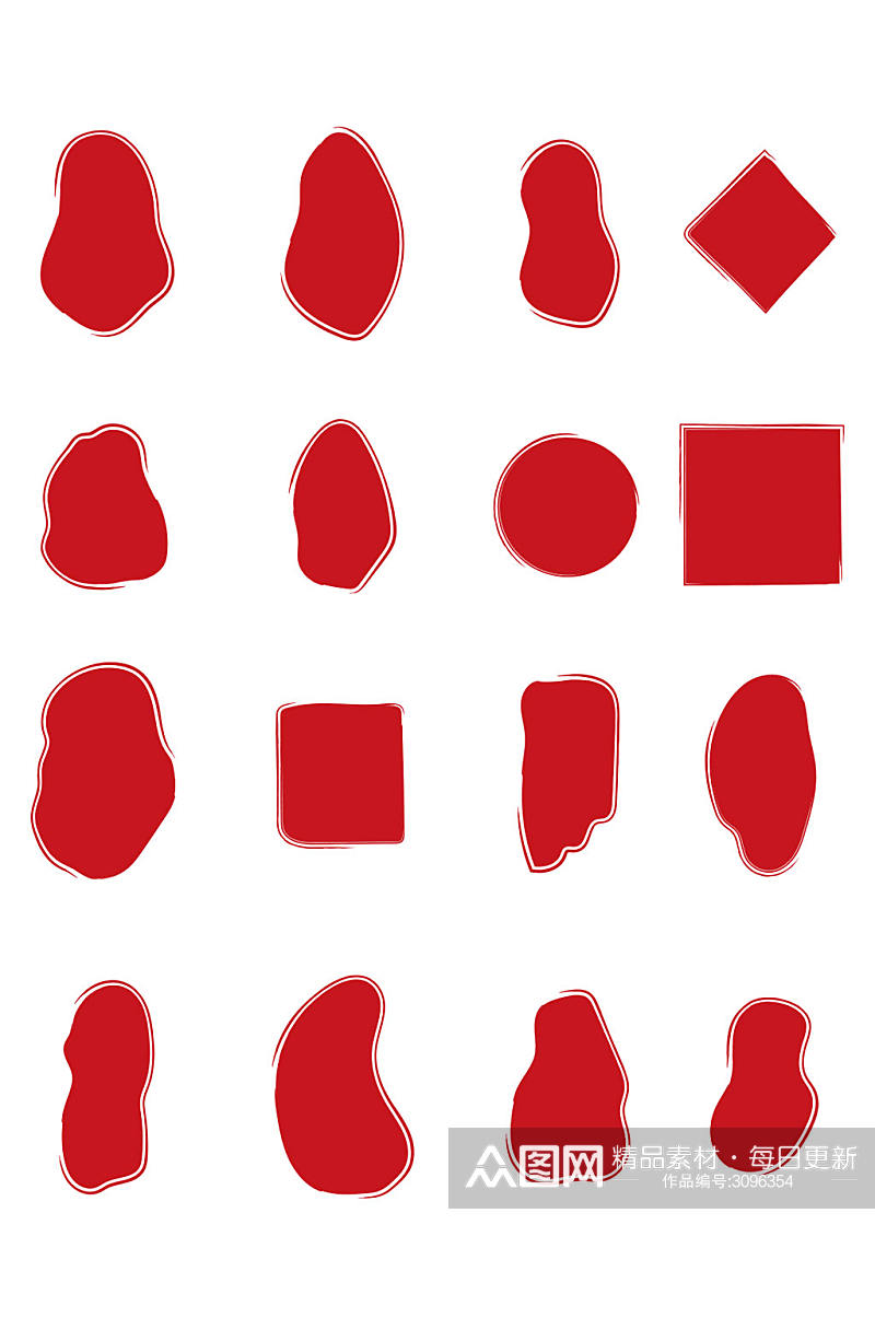 红色古典印章素材设计素材