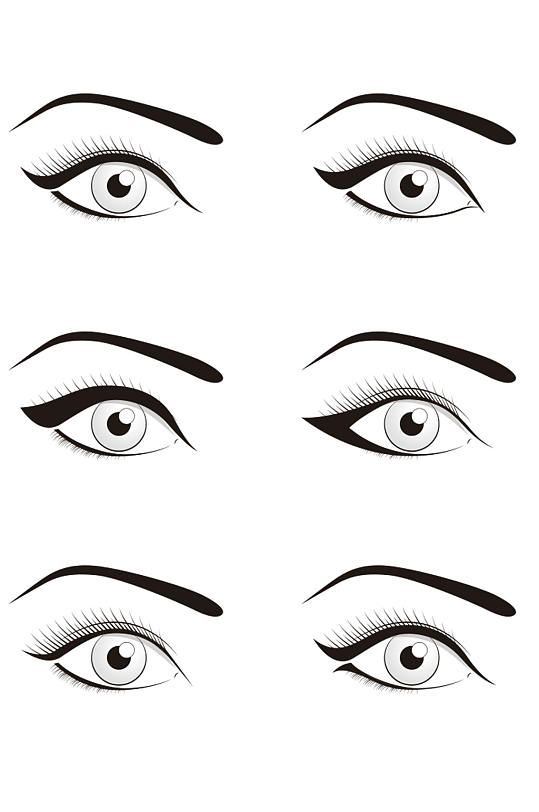 矢量眼睛眼型睫毛素材设计