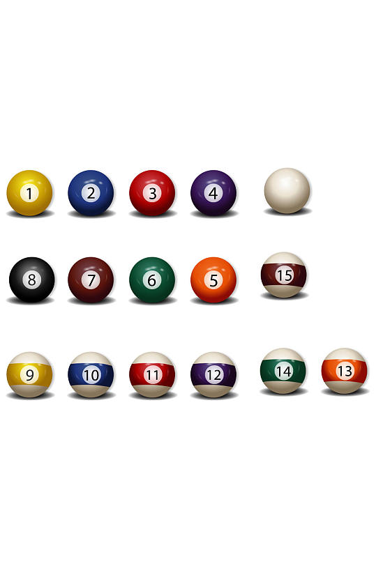 简约矢量台球素材设计