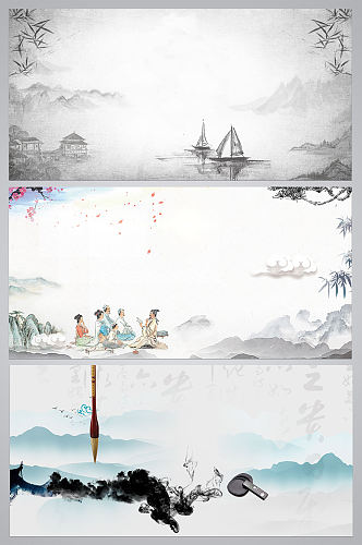 简约复古中国风背景素材设计
