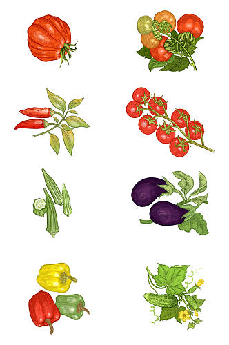 简约手绘水果蔬菜设计