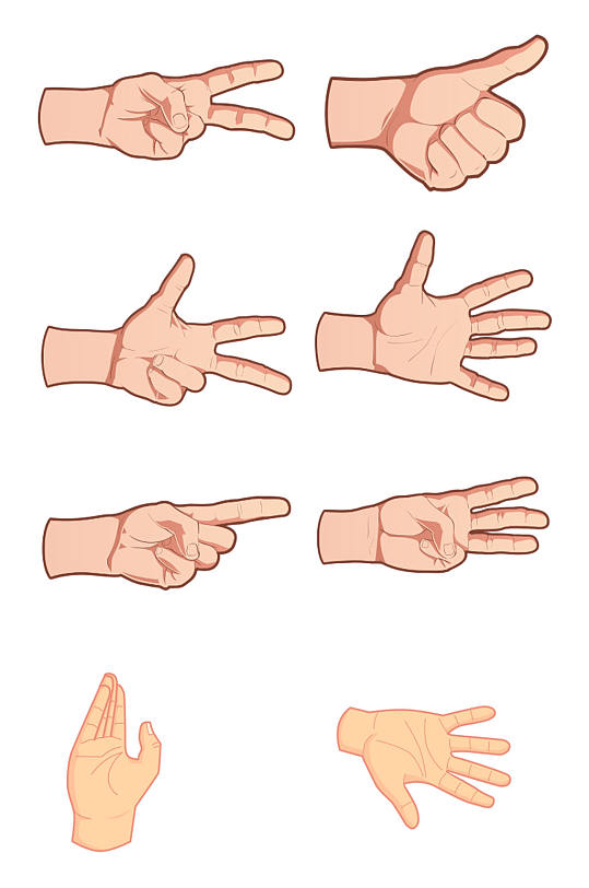 简约手指方向手指插画设计