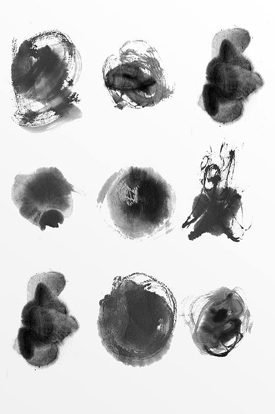 简约水墨墨团图案设计