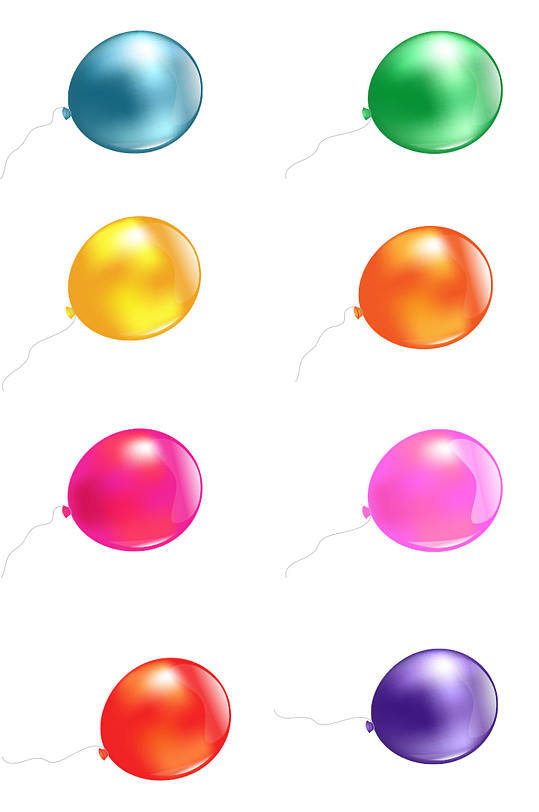 简约渐变多彩气球设计