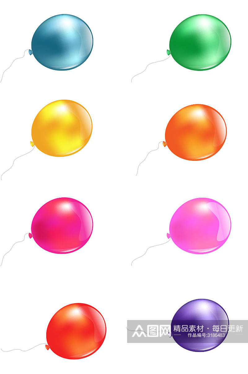 简约渐变多彩气球设计素材