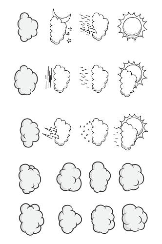 简约卡通矢量云朵素材设计