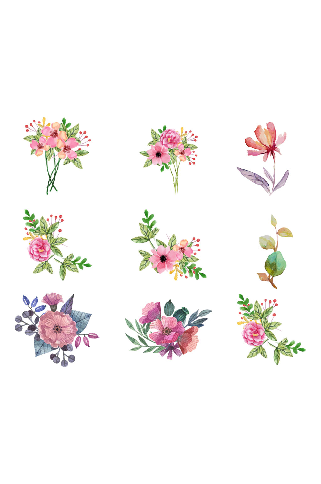 手绘简约花草素材设计模板下载 编号 众图网