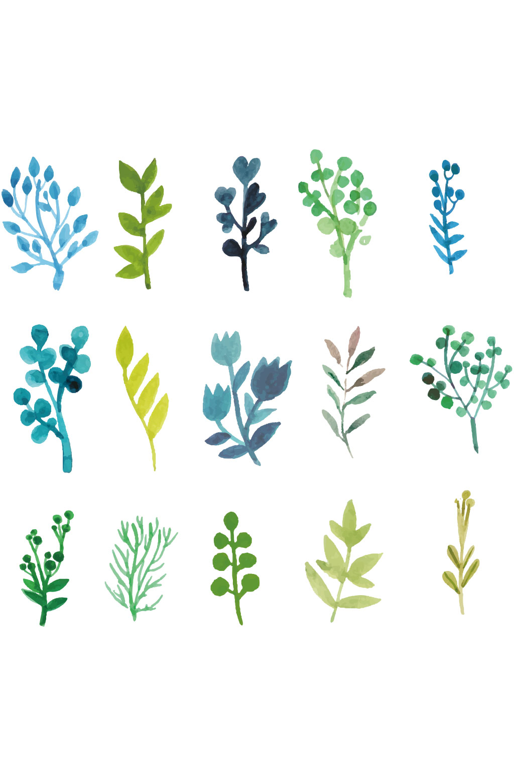 手绘矢量花草素材设计模板下载 编号 众图网