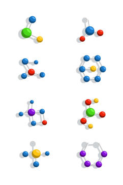 手绘矢量细胞分子结构素材