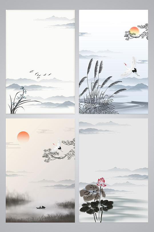 简约古典中式水墨背景素材-众图网