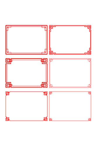 红色复古边框素材设计