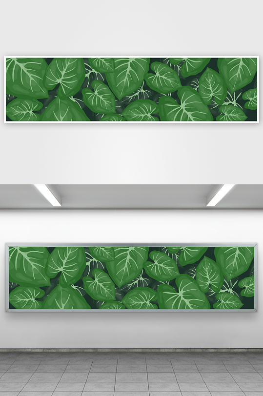 矢量树叶绿叶底纹背景-众图网