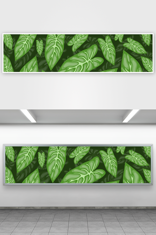 矢量树叶绿叶底纹背景-众图网