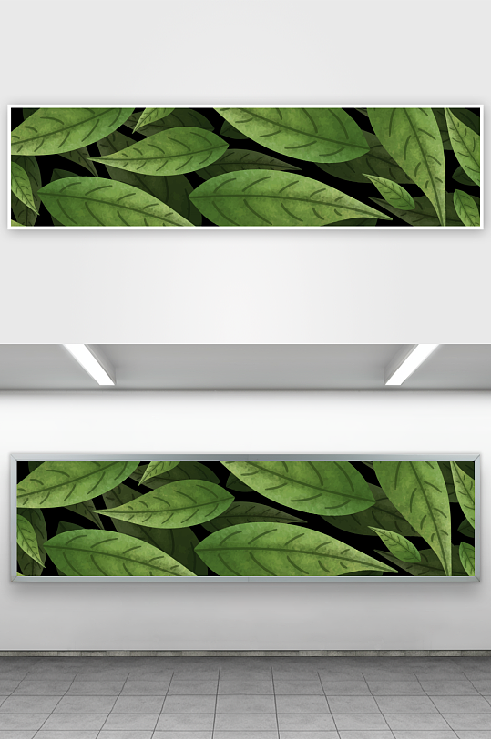 矢量树叶绿叶底纹背景-众图网