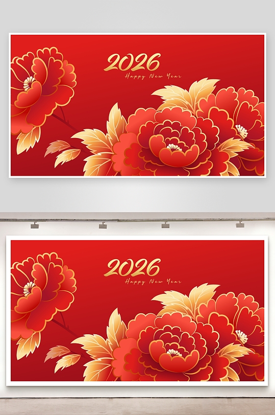 马年新年喜庆底纹背景-众图网