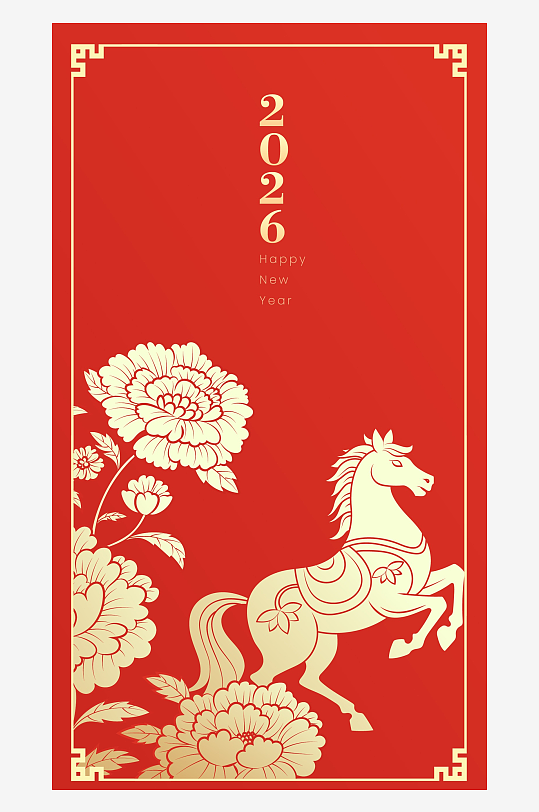 马年新年喜庆底纹背景-众图网