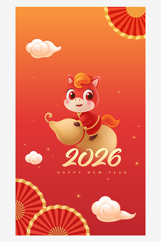 马年新年喜庆底纹背景-众图网