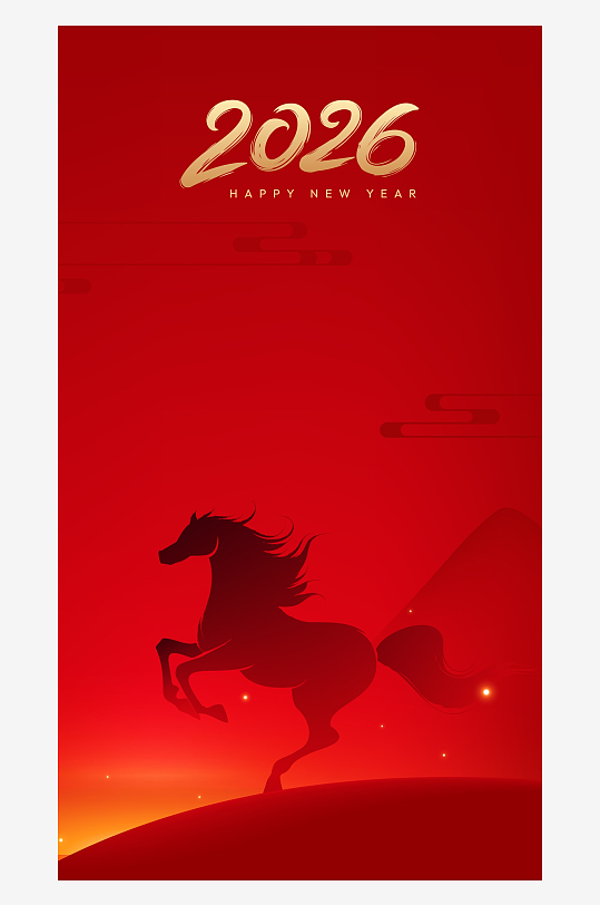 马年喜庆底纹背景模板-众图网