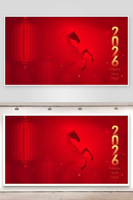 马年喜庆底纹背景素材-众图网