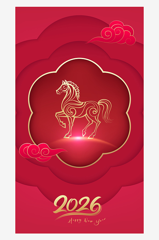 马年喜庆底纹背景素材-众图网