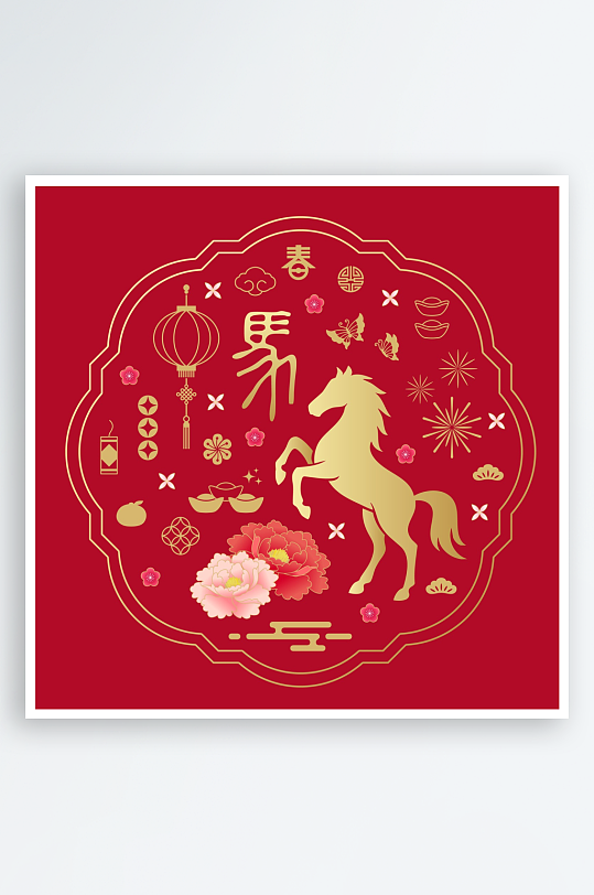 马年底纹背景素材-众图网