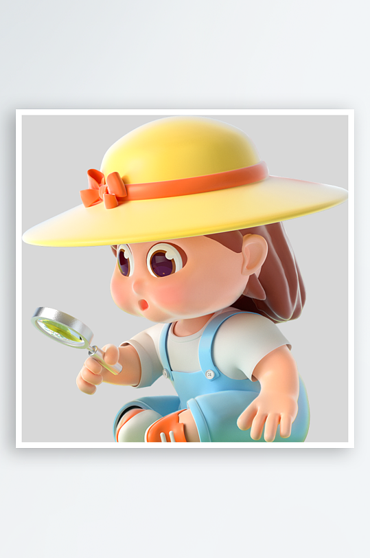 水彩3D立体人物免抠图-众图网