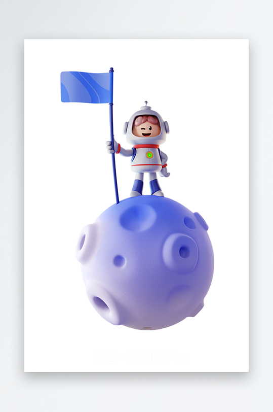 水彩3D立体人物免抠图-众图网