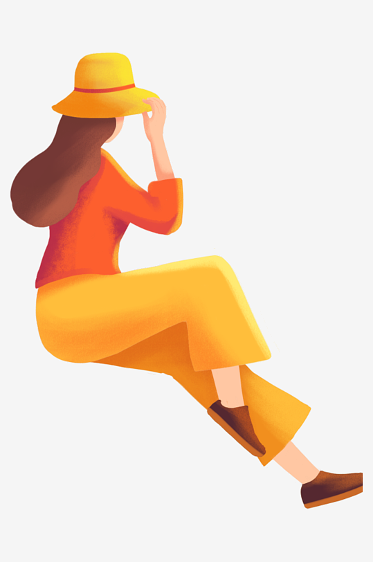 水彩3D立体人物免抠图-众图网