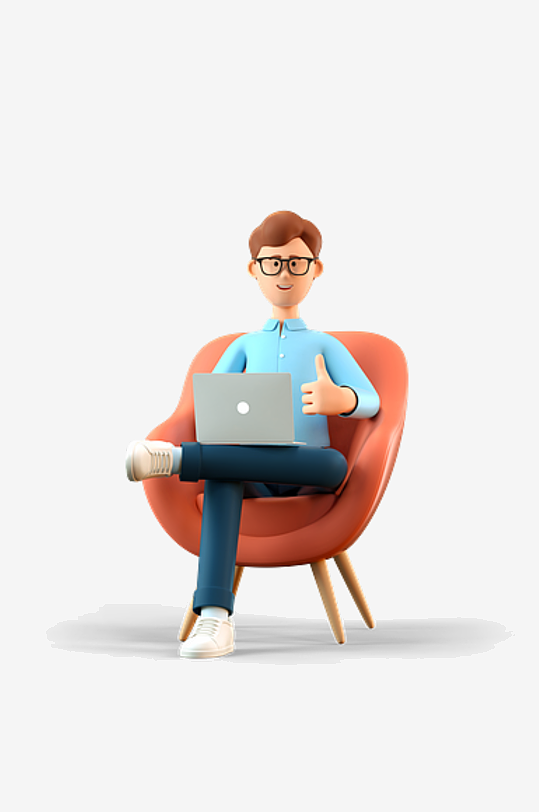 水彩3D立体人物免抠png素材-众图网