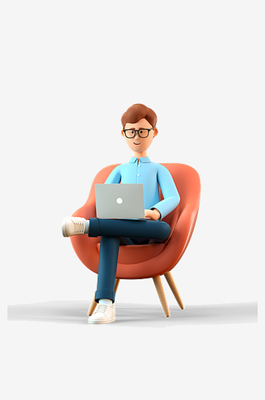 水彩3D立体人物免抠png素材-众图网