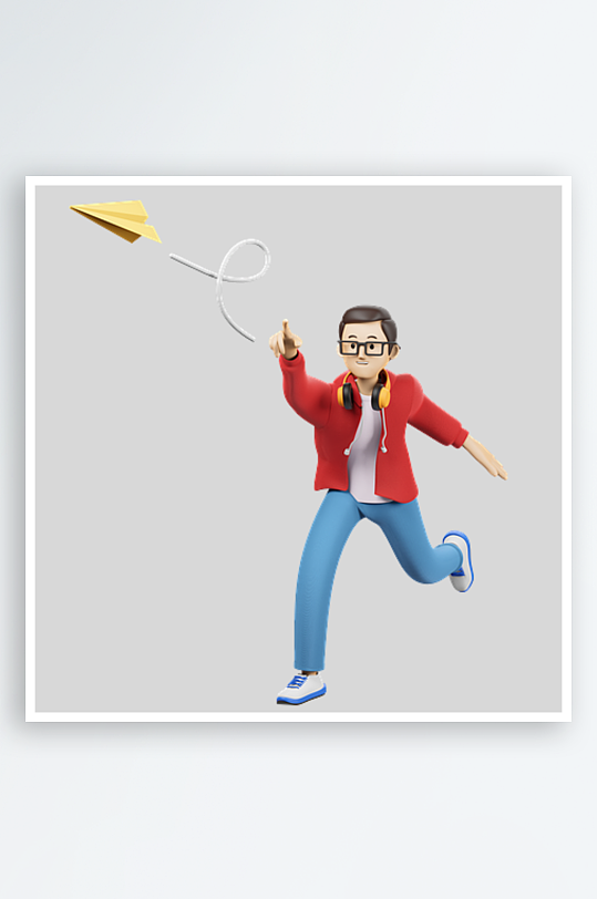 水彩3D立体人物免抠png图片-众图网