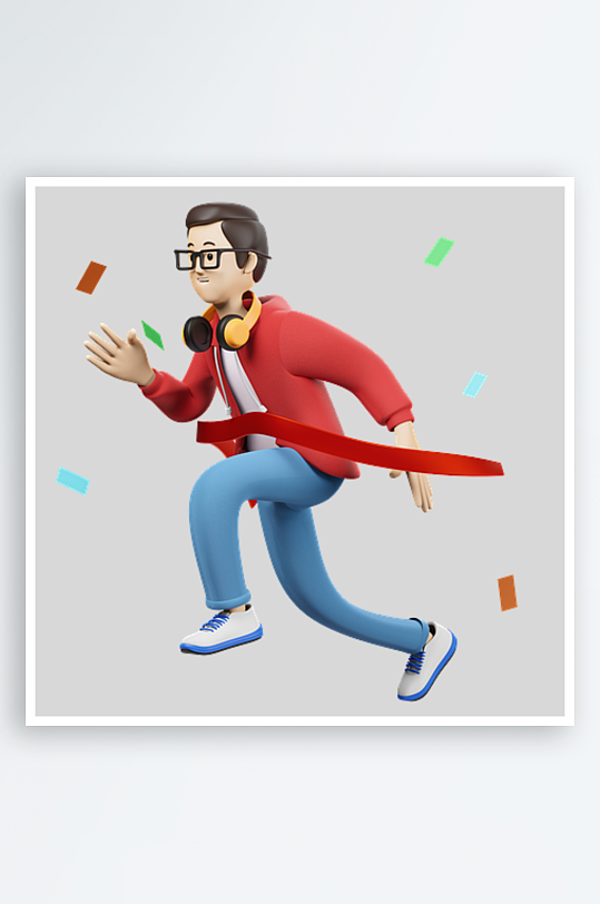 水彩3D立体人物免抠png图片-众图网