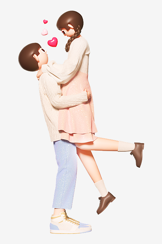 水彩3D人物免抠png图片-众图网