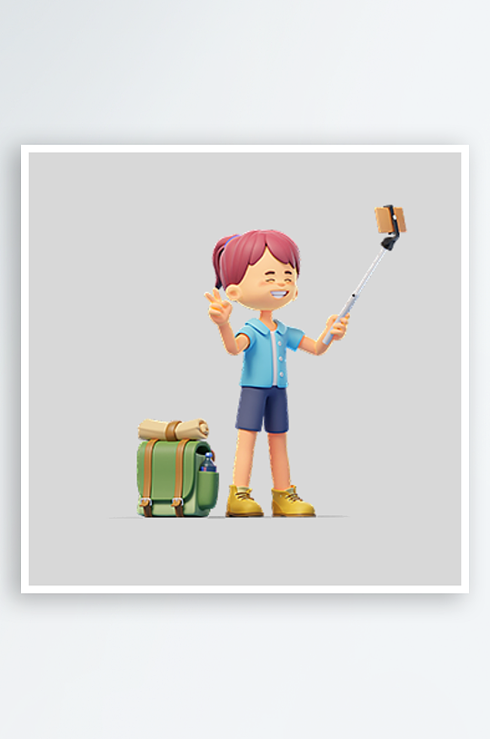 水彩3D人物免抠png图片素材-众图网