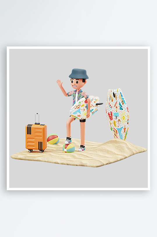 水彩3D人物免抠png图片素材-众图网